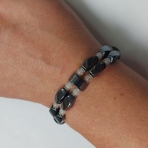 Magnetic bracelet hematite and quartz, GUC